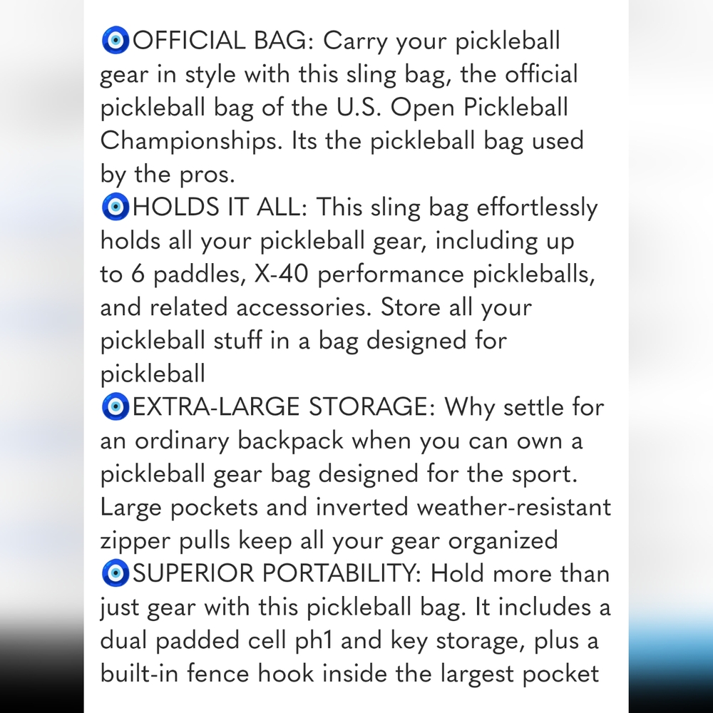 BUNDLE Franklin Sports Pickleball-X Elite Performance Sling Bag & PRO PENN Bag - Picture 11 of 16